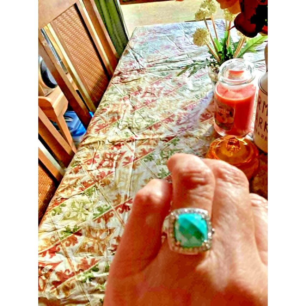 Sterling Silver Turquoise Gemstone Ring Size 7
